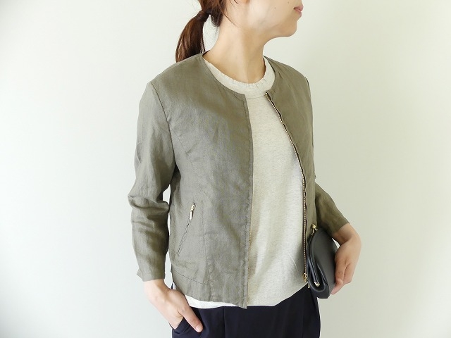 Nombre Impair ノンブルアンペール フレンチリネンノーカラーzipブルゾン 01 1 01 004 7 1 Space Moo Nombre Impair ノンブルアンペール フレンチリネンノーカラーzipブルゾン 01 1 01 004 7 1 Space Moo