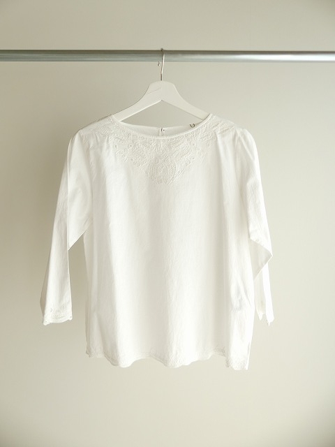 NOMBRE IMPAIR(ノンブルアンペール) インドネシア刺繍8分袖ブラウス(01 