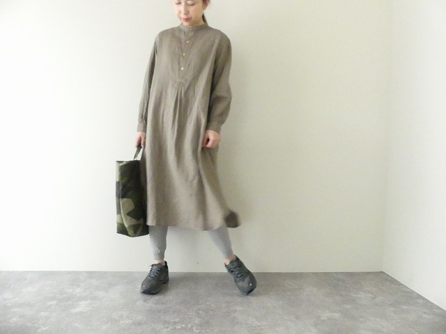 Ichi イチ コットンダブルガーゼバンドカラーワンピース 1002 Space Moo