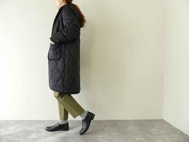 quilting hooded long coat