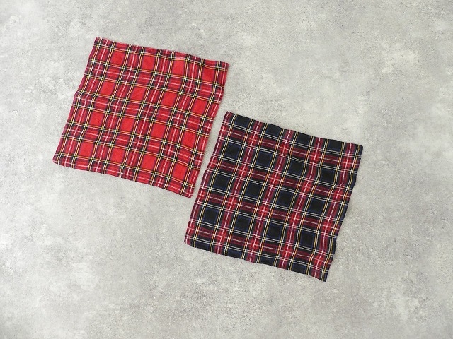 LINEN TARTAN CHECK HANDKERCHIEF