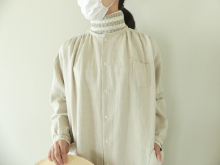 WOOLリネンのやわらかツイル ワイドスタンド襟ワンピースの商品画像14