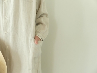 WOOLリネンのやわらかツイル ワイドスタンド襟ワンピースの商品画像17
