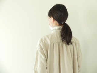 WOOLリネンのやわらかツイル ワイドスタンド襟ワンピースの商品画像18