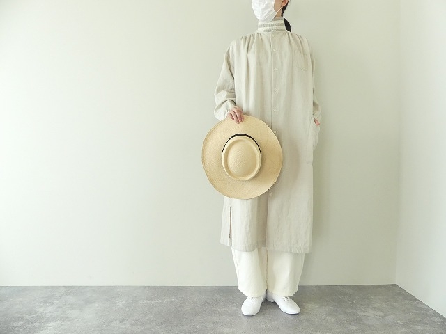 WOOLリネンのやわらかツイル ワイドスタンド襟ワンピースの商品画像2