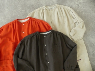 WOOLリネンのやわらかツイル ワイドスタンド襟ワンピースの商品画像22