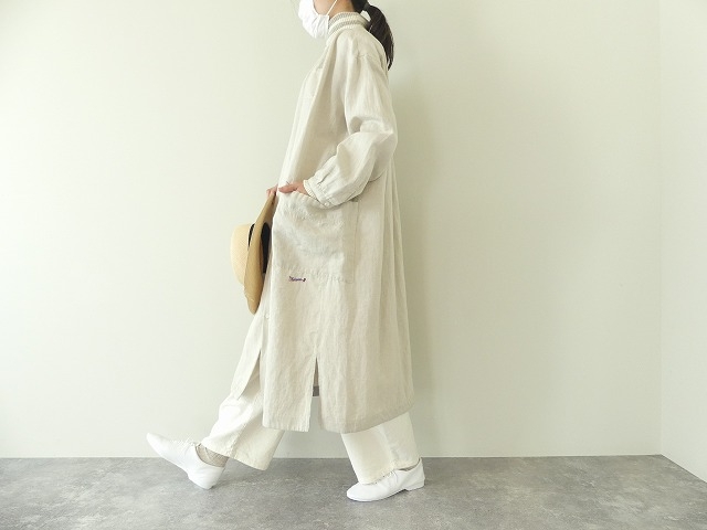 WOOLリネンのやわらかツイル ワイドスタンド襟ワンピースの商品画像4