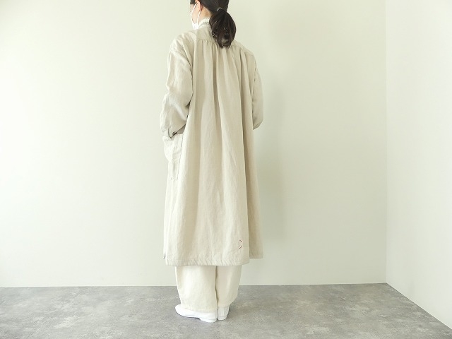 WOOLリネンのやわらかツイル ワイドスタンド襟ワンピースの商品画像5