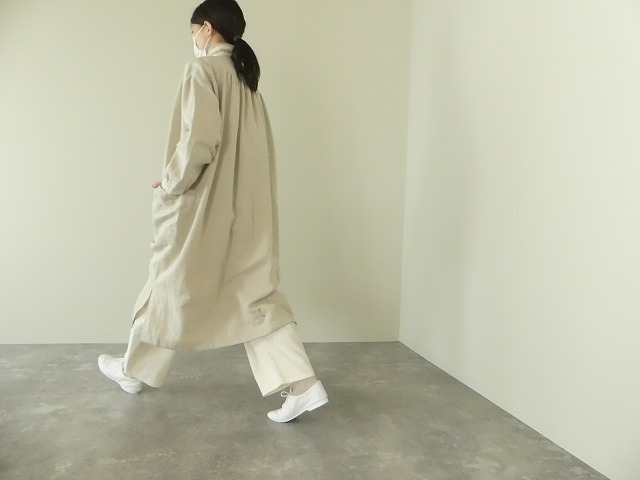 WOOLリネンのやわらかツイル ワイドスタンド襟ワンピースの商品画像6
