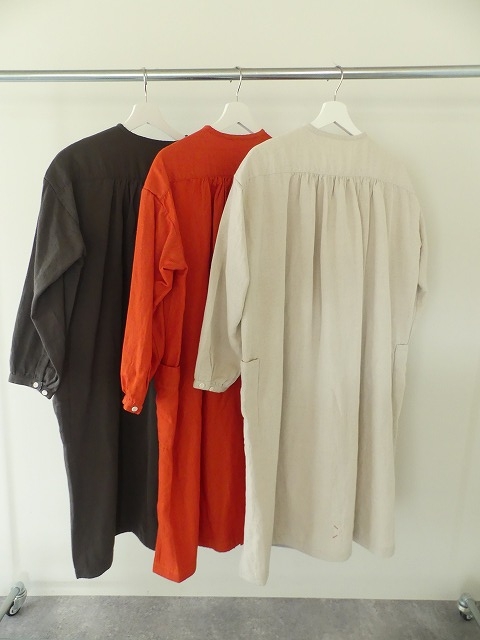 WOOLリネンのやわらかツイル ワイドスタンド襟ワンピースの商品画像7