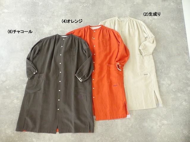 WOOLリネンのやわらかツイル ワイドスタンド襟ワンピースの商品画像8