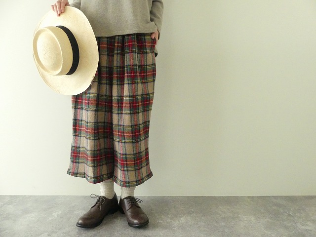 WOOL TARTAN CHECK GUM PANTS