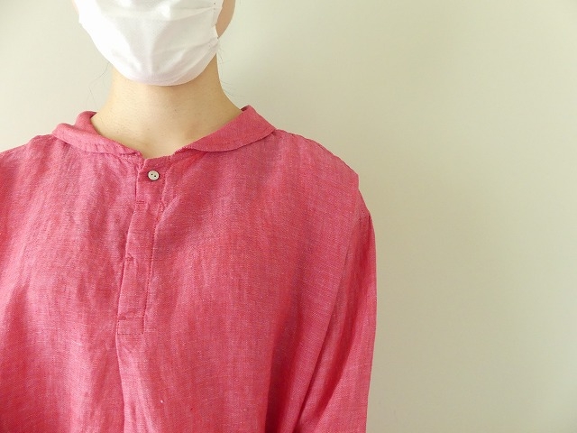 先染リネン丸襟プルオーバーシャツの商品画像4