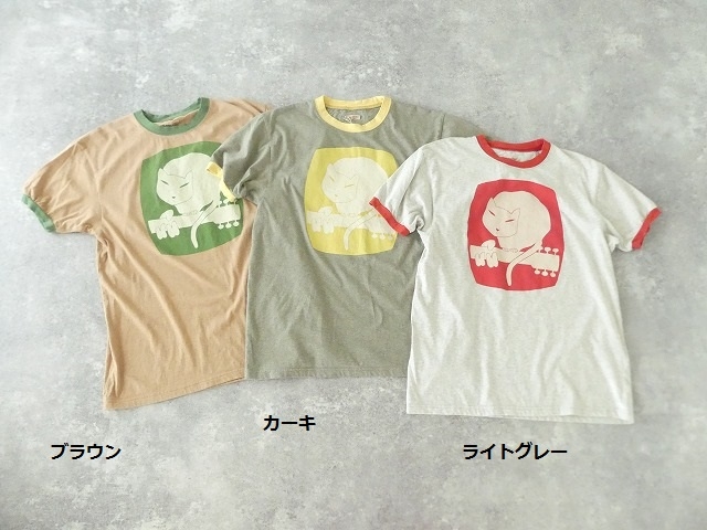 KAPITAL(キャピタル) TOP杢天竺リンガーTシャツ CAT ON LEGEND LIVE