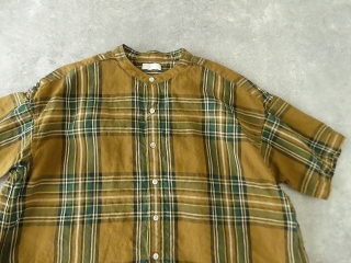 リネンチェック5分袖スタンドカラーワイドシャツの商品画像18