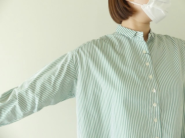 ブロードストライププリントチビ衿シャツの商品画像1