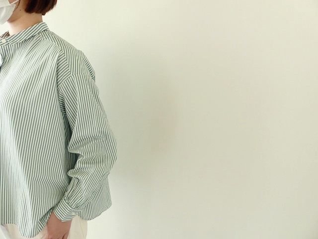ブロードストライププリントチビ衿シャツの商品画像5