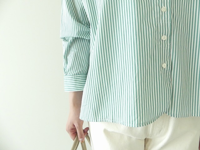ブロードストライププリントチビ衿シャツの商品画像6