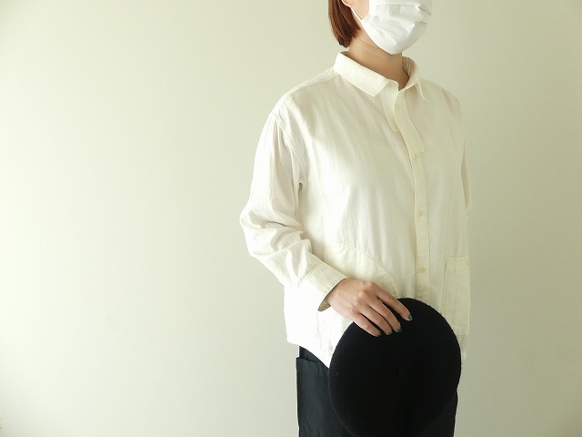 HAYATE Winterホワイトレギュラー衿ゆったりシャツの商品画像3