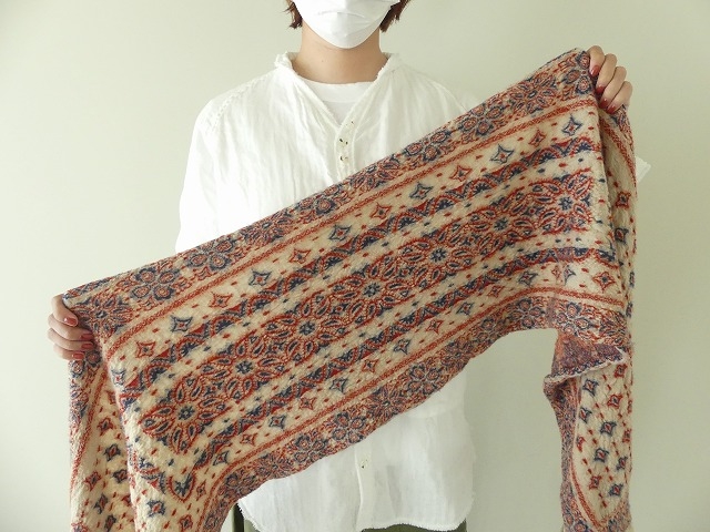 縮絨ウールカラフルBIGママバンダナHAPPYマフラーの商品画像4