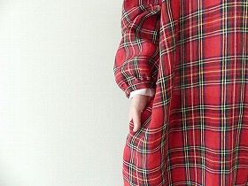 TARTAN CHECK GATHER SLEEVE DRESSの商品画像23