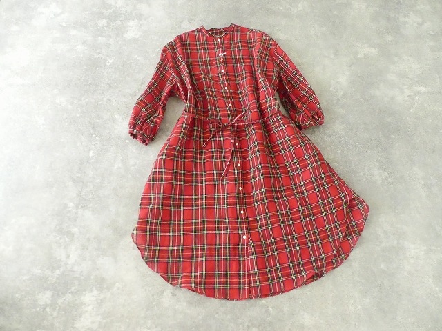 TARTAN CHECK GATHER SLEEVE DRESSの商品画像1