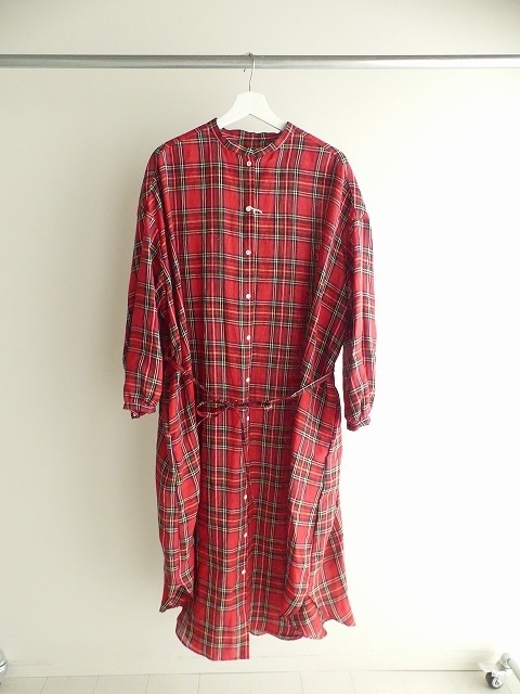 TARTAN CHECK GATHER SLEEVE DRESSの商品画像2