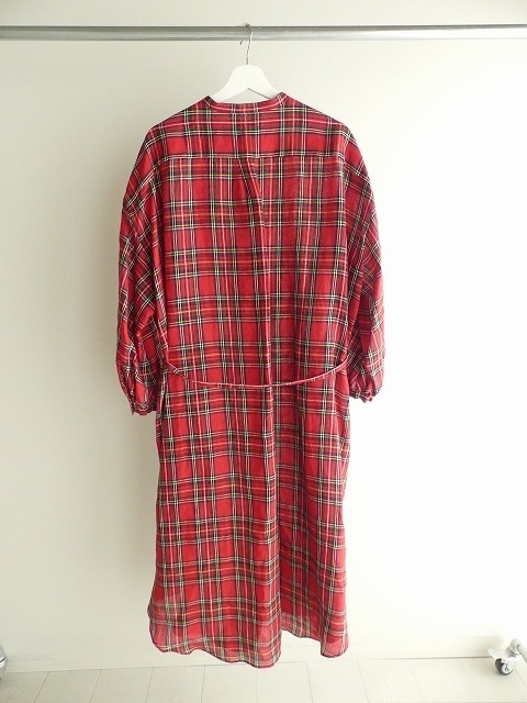 TARTAN CHECK GATHER SLEEVE DRESSの商品画像4