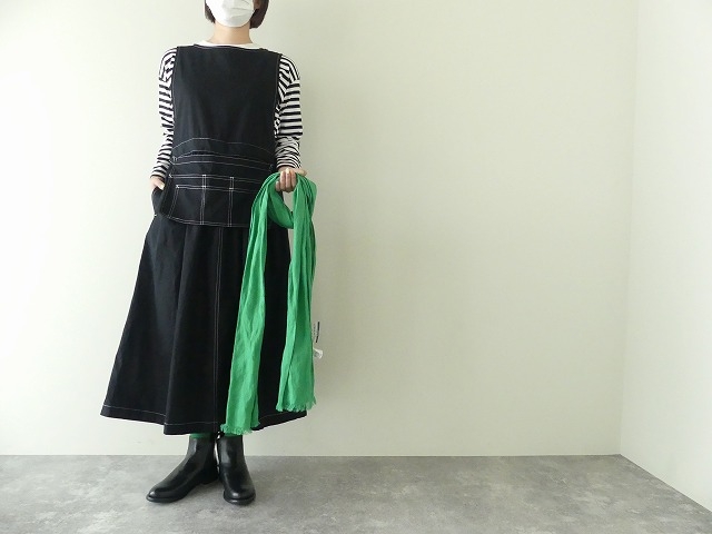 強撚ギャバエプロン付きワンピースの商品画像3