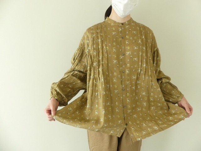 LINEN FLORAL PATTERN　フロントタックシャツの商品画像1