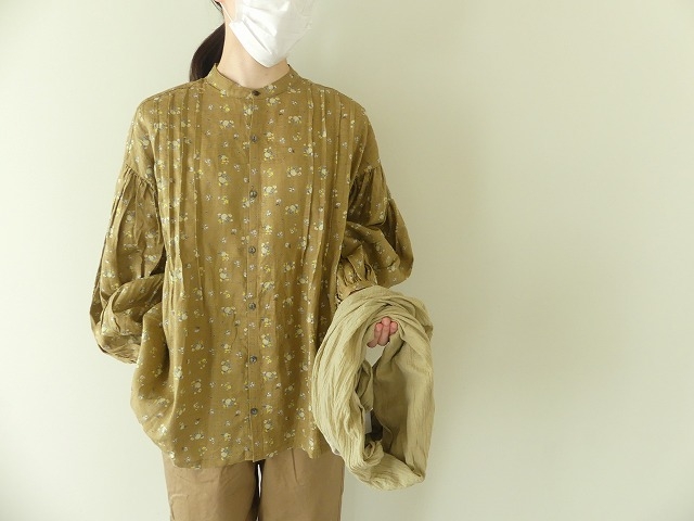 LINEN FLORAL PATTERN　フロントタックシャツの商品画像4