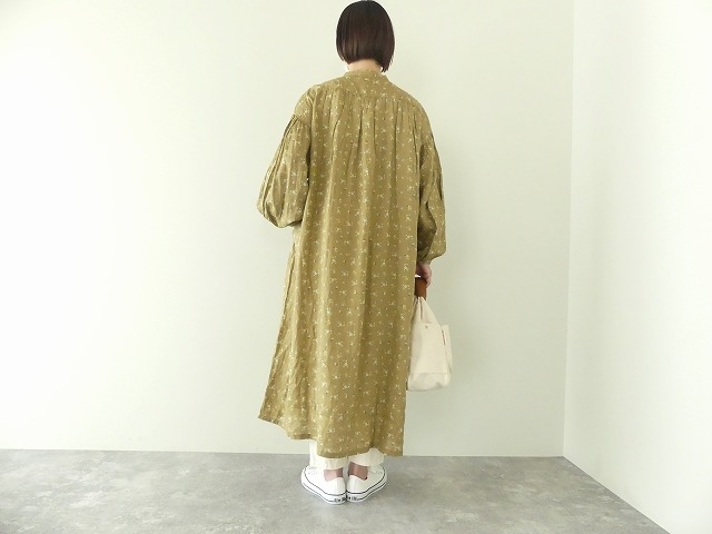 リネンフローラルパターンフロントタックシャツドレスの商品画像10