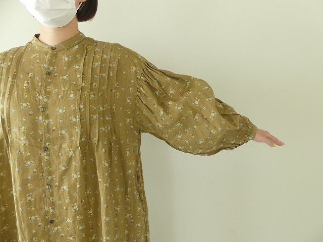 リネンフローラルパターンフロントタックシャツドレスの商品画像4