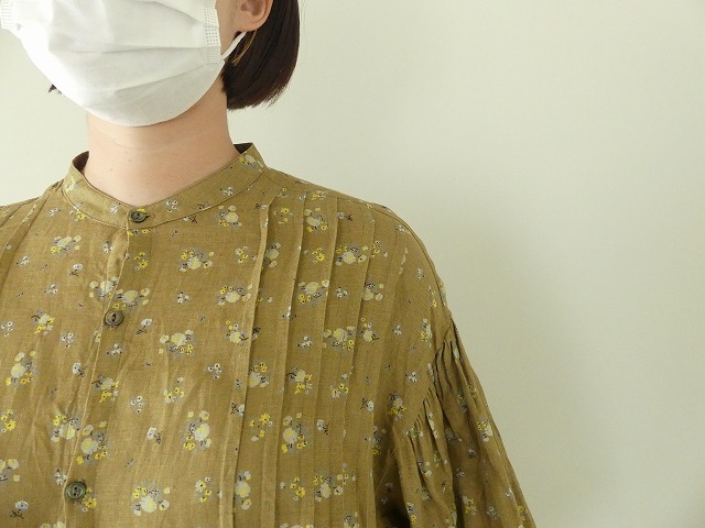 リネンフローラルパターンフロントタックシャツドレスの商品画像5
