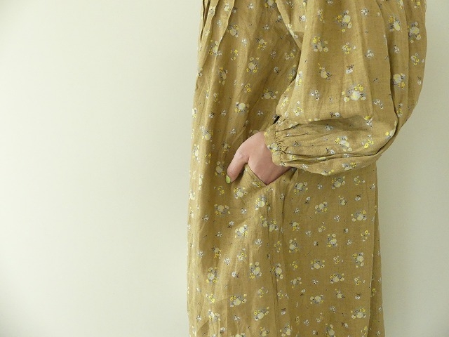 リネンフローラルパターンフロントタックシャツドレスの商品画像6