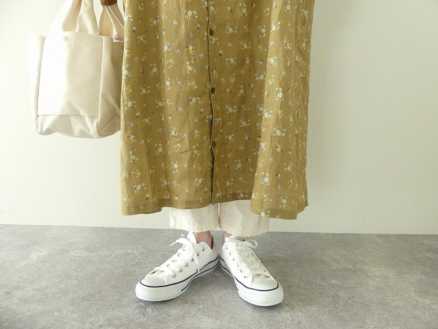 リネンフローラルパターンフロントタックシャツドレスの商品画像7