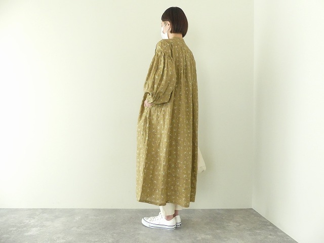 リネンフローラルパターンフロントタックシャツドレスの商品画像9
