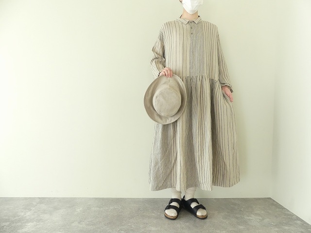リネンランダムストライプドレス LINEN RANDOM STRIPE DRESSの商品画像2