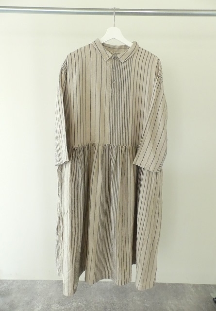リネンランダムストライプドレス LINEN RANDOM STRIPE DRESSの商品画像3