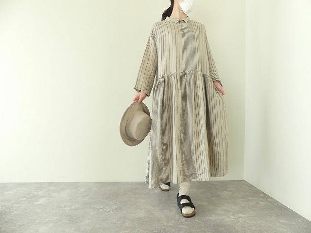 リネンランダムストライプドレス LINEN RANDOM STRIPE DRESSの商品画像4