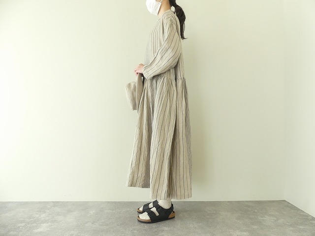 リネンランダムストライプドレス LINEN RANDOM STRIPE DRESSの商品画像5