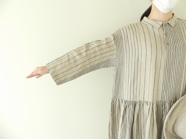 リネンランダムストライプドレス LINEN RANDOM STRIPE DRESSの商品画像7