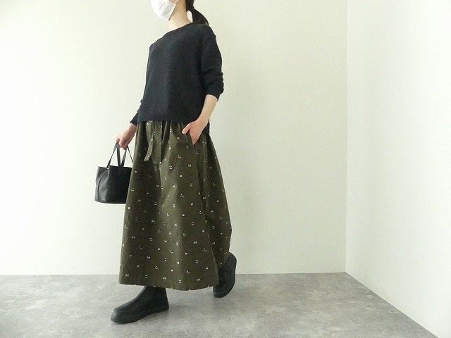 カットジャガードバックギャザースカートの商品画像9