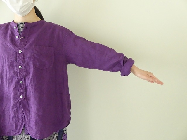 フレンチリネンバンドカラーワイドシャツの商品画像5