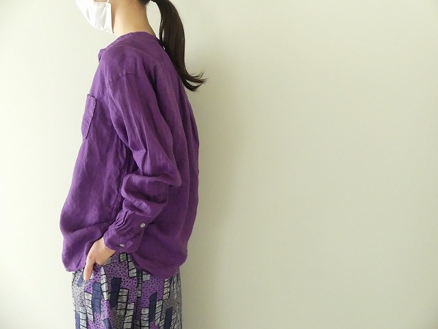フレンチリネンバンドカラーワイドシャツの商品画像9