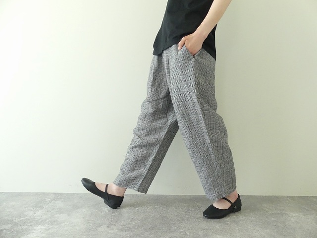 リネングレンチェックマニッシュテーパードパンツの商品画像7