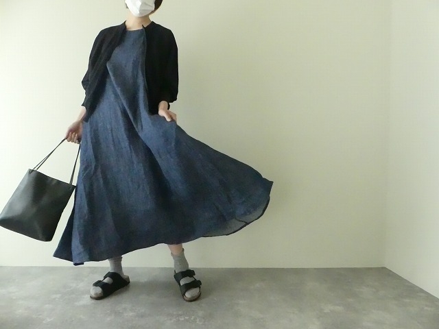 リネンデニム切替ワンピースの商品画像1
