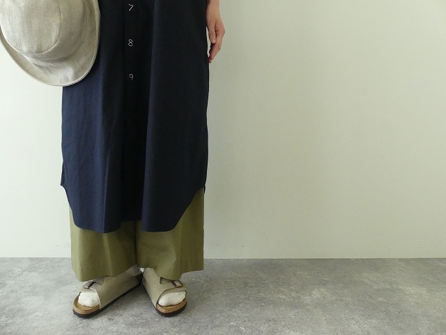 リサイクルオックス数字刺繍半袖シャツワンピースの商品画像6