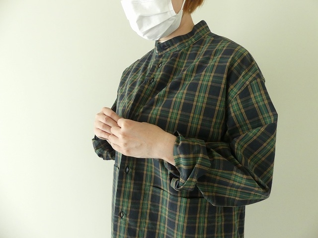 ダークチェックのロングポケットシャツの商品画像4