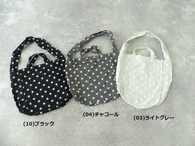 リネンコットンキャンバスドットプリントラウンド2wayトートバッグの商品画像2